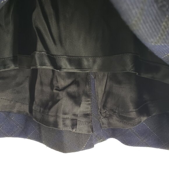 3/$25 Banana Republic Metallic Plaid Pencil Skirt 4 Work Career Navy Blue Black - Picture 6 of 9